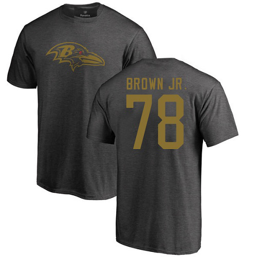 Men Baltimore Ravens Ash Orlando Brown Jr. One Color NFL Football #78 T Shirt->baltimore ravens->NFL Jersey